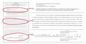 A letter from Haryana’s principal chief conservator of forests to chief secretary of the forest department describes the status of the case
