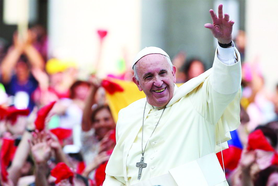 Pope Francis leads a mass at St Mary’s Cathedral in Yangon, Myanmar. Photo: UNI