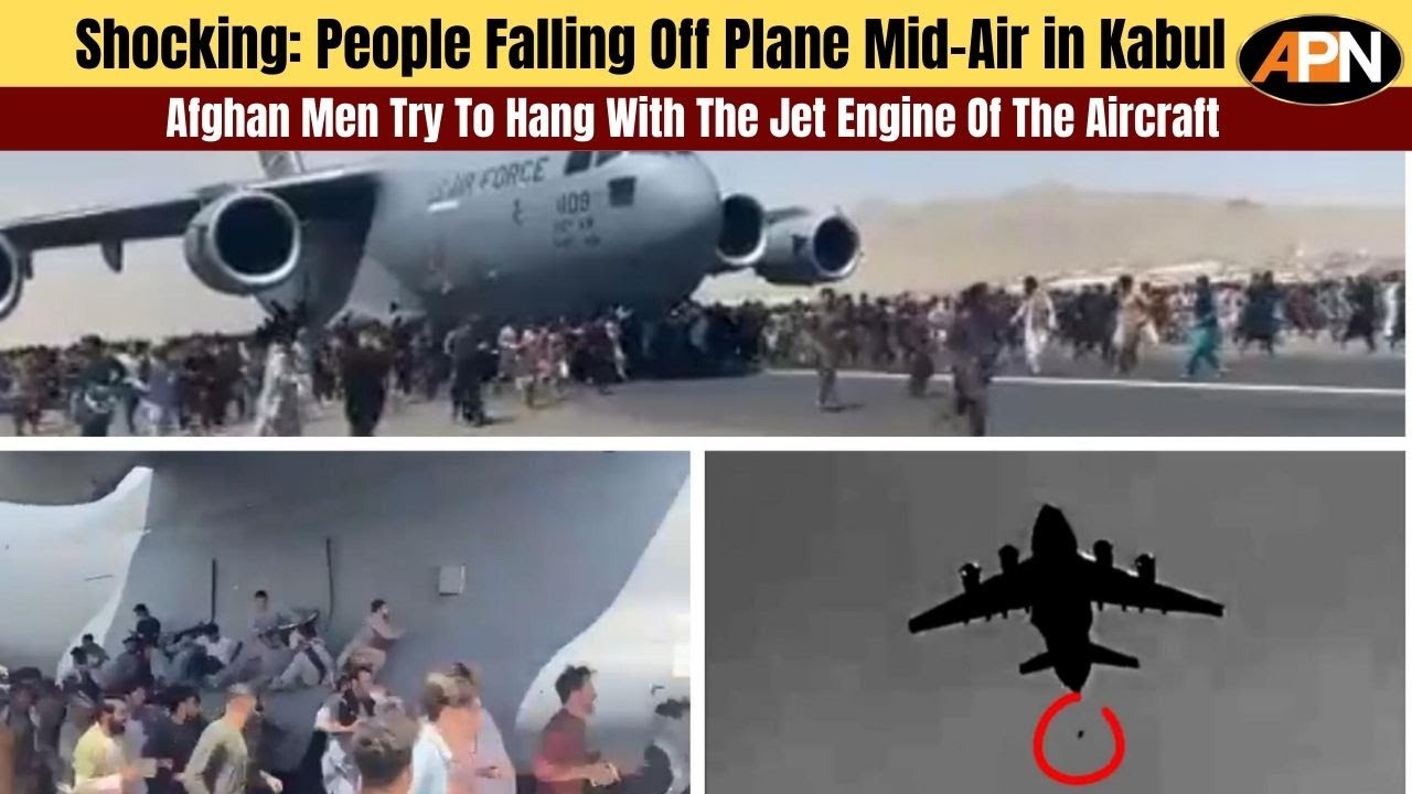 Afghan Men Try To Hang With The Jet Engine Of The Aircraft in Kabul- Afghanistan News