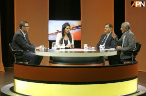 Panelists discussing problems of backlog of cases and vacancies of judges on India Legal Show