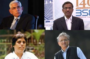 (Clockwise from top) Vinod Rai, Vikram Limaye, Ramachandra Guha and Diana Edulji who will now run BCCI