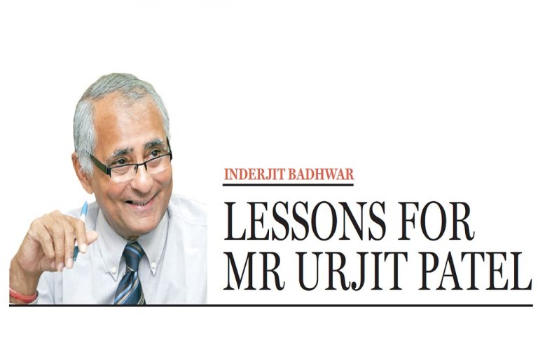 Lessons For Mr Urjit Patel