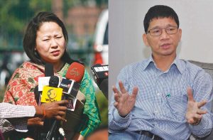 Kalikho Pul’s (right) widow Dangwimsai interacting with media after withdrawing her petition before the Supreme Court. Photo Kalikho Pul: UNI. Photo Dangwimsai: Anil Shakya
