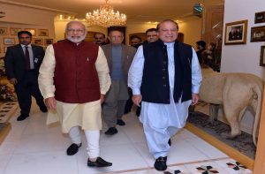 Prime Minister Narendra Modi meeting the Prime Minister of Pakistan Nawaz Sharif, at Raiwind, in Pakistan on December 25, 2015. Photo: PIB
