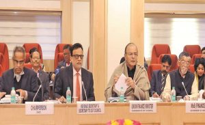 Finance Minister Arun Jaitley chairing the GST Council meeting in January this year. Photo: PIB