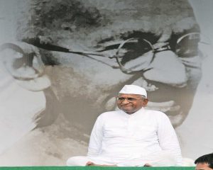 Anna Hazare went on an indefinite fast to exert pressure on the Indian government to enact the Lokpal. Photo: Anil Shakya