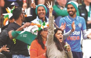 Indian fans in Derby at the recently held Women’s Cricket World Cup. Photo: UNI