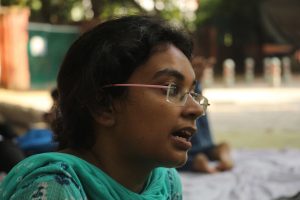 Mineshi Mishra, a student of BHU rues lack of security measures in BHU. Photo: Bhavana Gaur
