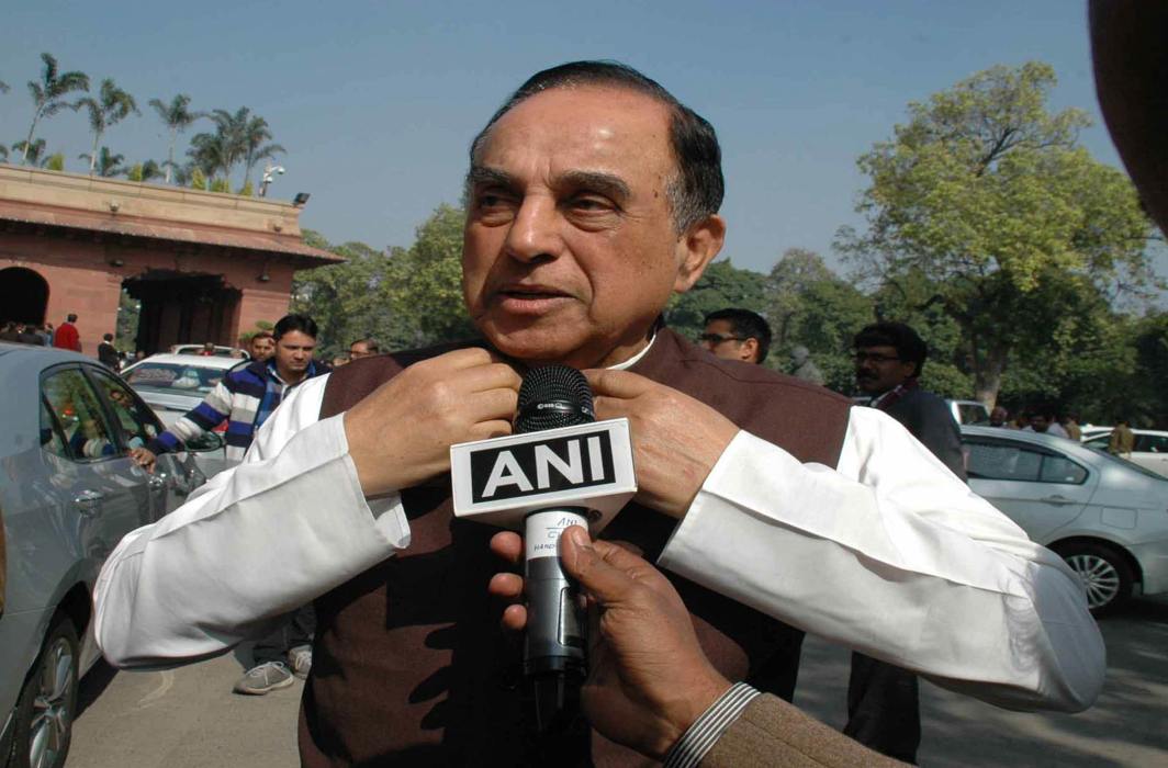 Above: BJP MP Subramanian Swamy (file picture). Photo: UNI