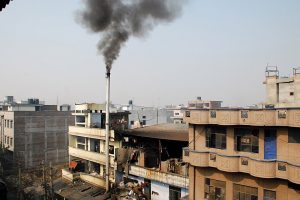 A smoke emanating from a factory. Photo: Anil Shakya