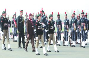 PM Narendra Modi inspecting a guard of honour during an NCC rally, in New Delhi. Photo: UNI