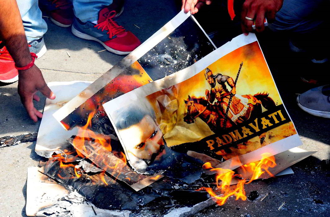Karni Sena has been staging violent protests against the release of Padmavati. Photo: UNI