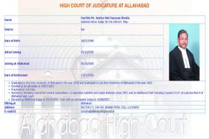 Justice S N Shukla’s profile on the website of the Allahabad High Court