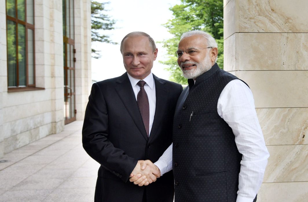 Prime Minister Narendra Modi with Russian President Vladimir Putin in Sochi recently/Photo: PIB
