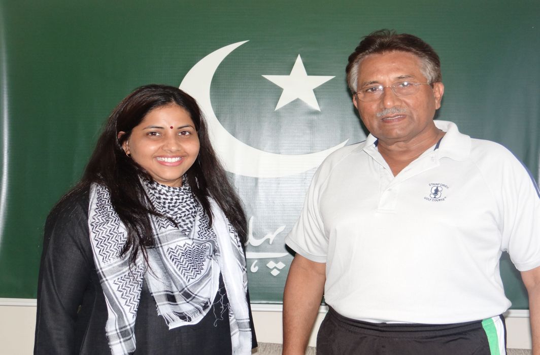 Musharraf with Rajshri Rai at his Dubai apartment