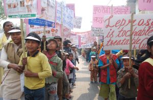 An awareness rally on World Leprosy Day. Patients in India continue to be denied education and treatment to this day/Photo: leprosymission.org