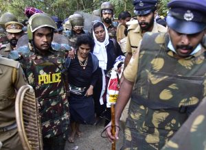 Kanaka Durga (left) and Bindu Ammini being escorted by police/Photo: UNI