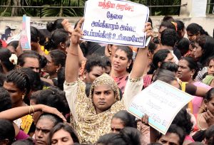 Activists in Chennai protesting against the Transgenders Protection of Rights Bill/Photo: UNI