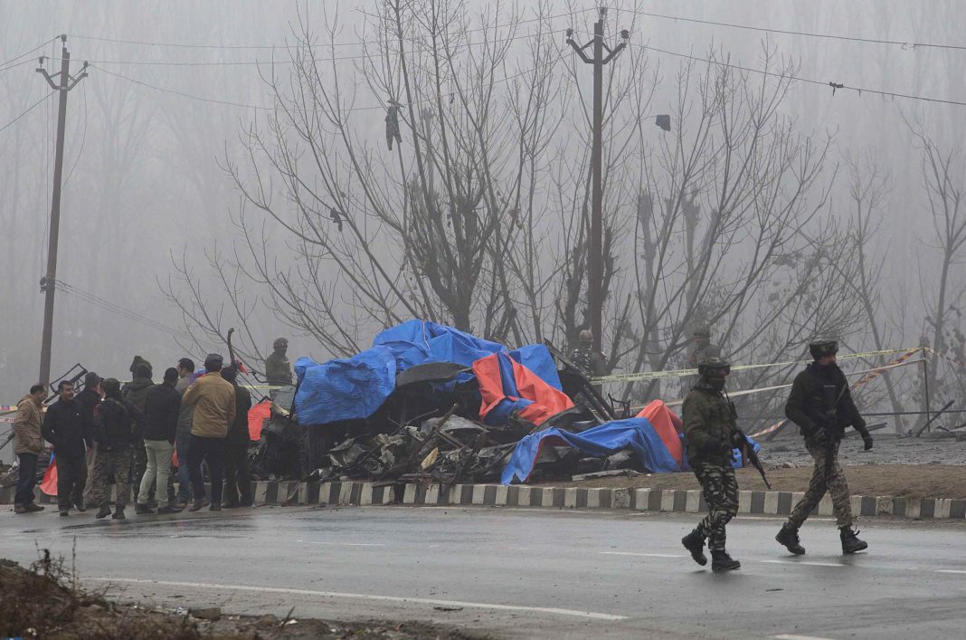 A scene after the Pulwama attack/UNI
