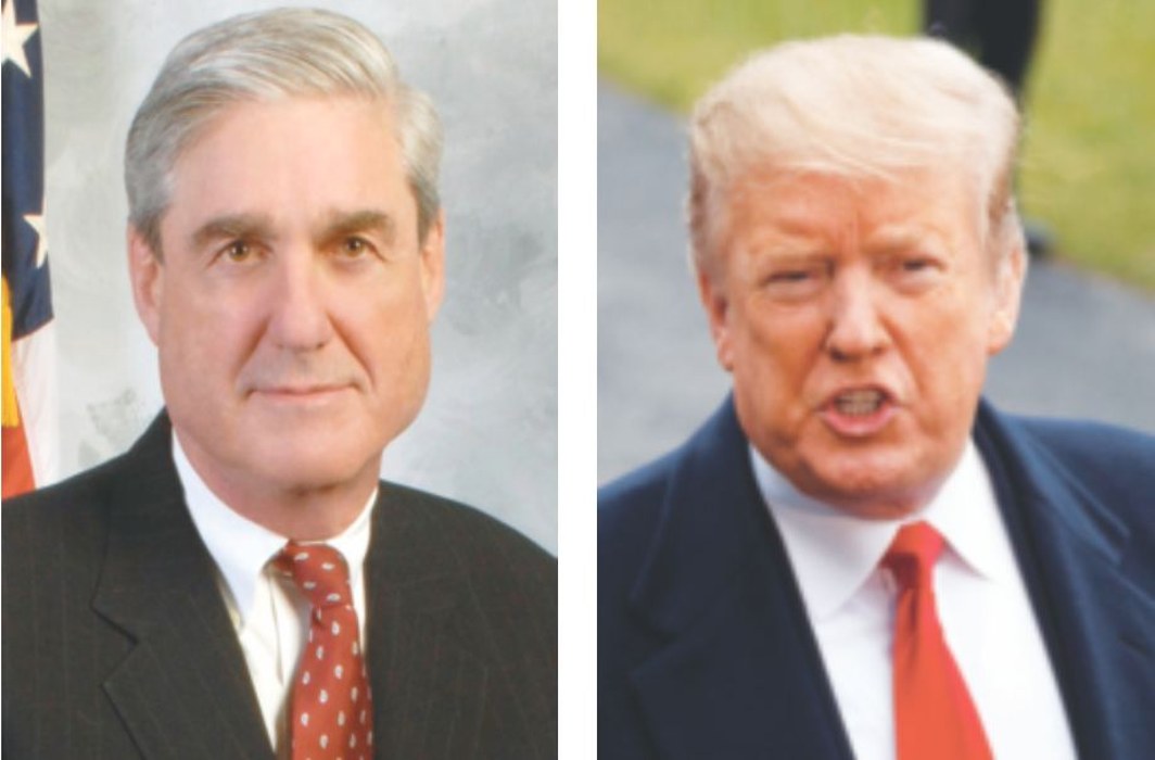 (Left) Special Prosecutor Robert Mueller; US President Donald Trump