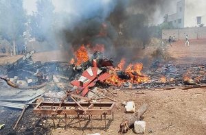 Wreckage of two Surya Kiran jets that crashed in Bengaluru in February 2019/Photo: UNI