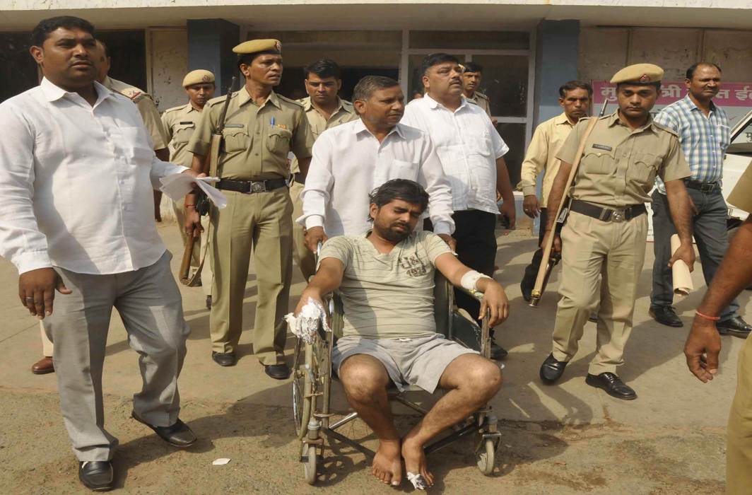 A Dalit man (in wheelchair) whose two children were burnt alive in a village in Faridabad district; past NCRB data shows a rise in the number of atrocities against Dalits/Photo: UNI