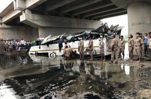 Recently, a bus fell into a canal off the Yamuna Expressway, killing at least 29 people/Photo: UNI