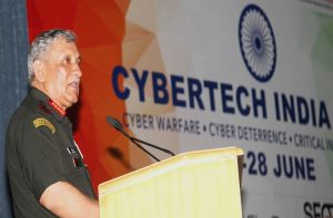 Army chief General Bipin Rawat addressing a seminar on cyber security in New Delhi/Photo: UNI