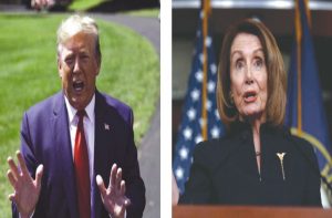 Speaker Nancy Pelosi (right) has launched an impeachment inquiry against Trump/Photos: UNI