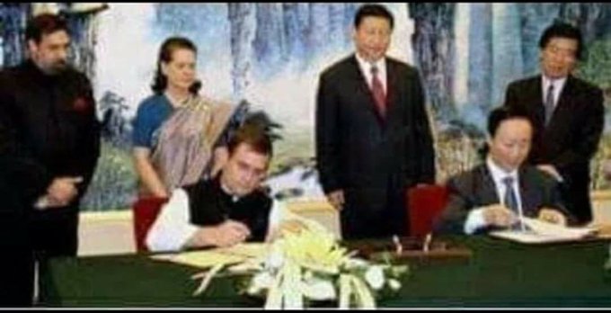 Rahul Gandhi and Chinese premier Xi Jinping