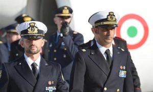 Italian marines Massimiliano Latorre (right) and Salvatore Girone