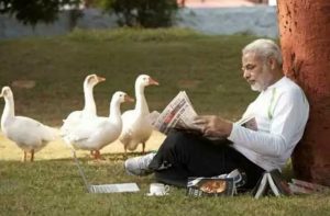 Modi with ducks Lead