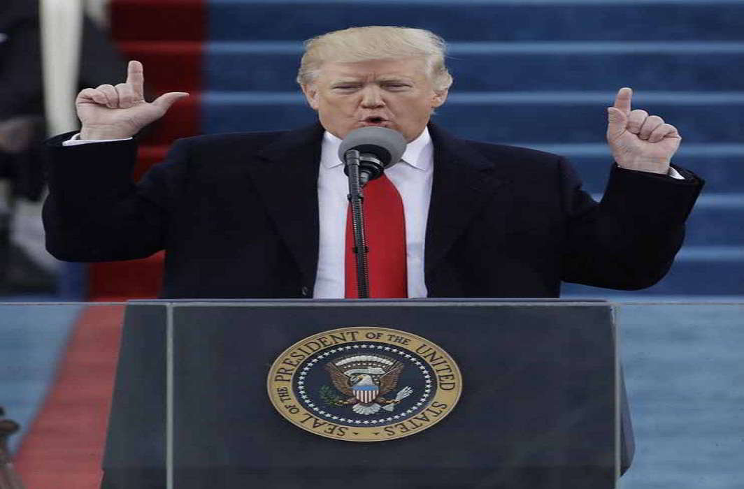 Donald Trump during his inaugural address to the people of US