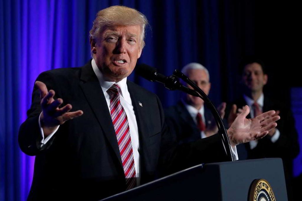 Trump speaks at a congressional Republican retreat in Philadelphia