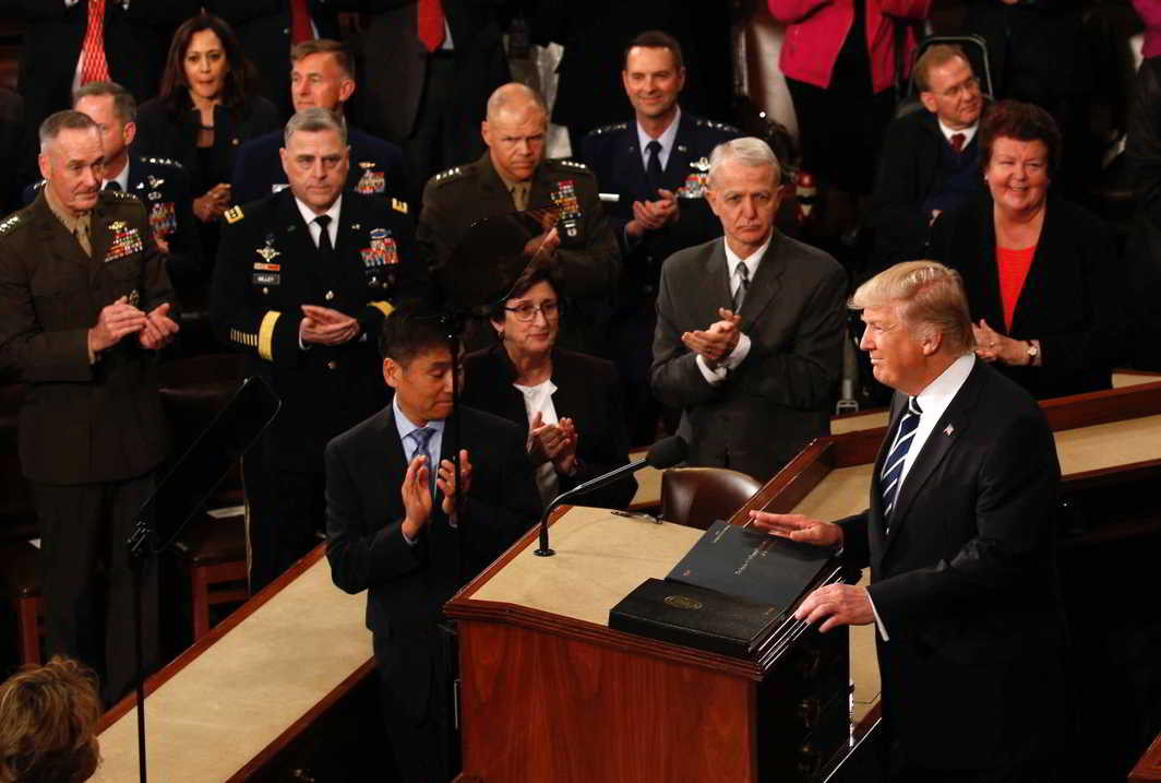 US President Trump addresses the joint session of Congress on February 28, Reuters/UNI