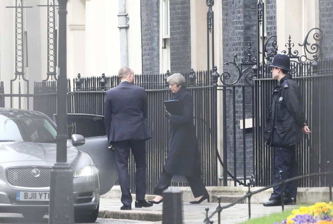 HORROR AGAIN: Britain's Prime Minister Theresa May leaves 10 Downing Street the morning after an attack by a man driving a car and wielding a knife left five people dead and dozens injured, in London, Reuters/UNI