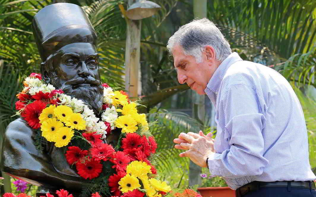 HE STARTED IT ALL: Ratan Tata, former chairman of Tata Sons, pay homage to the founder of Tata Steel Sir J N Tata on his 178th birth anniversary in Jamshedpur.UNI