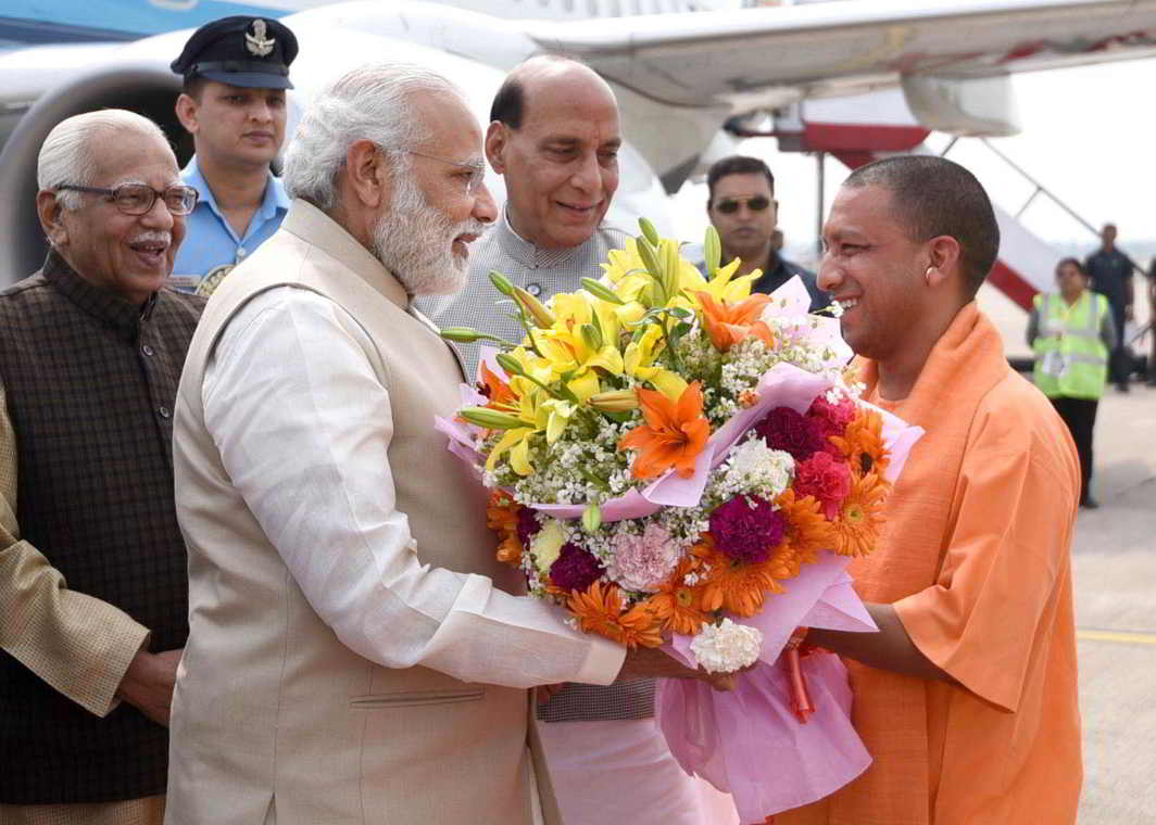 Yogi Adityanath with Narendra Modi