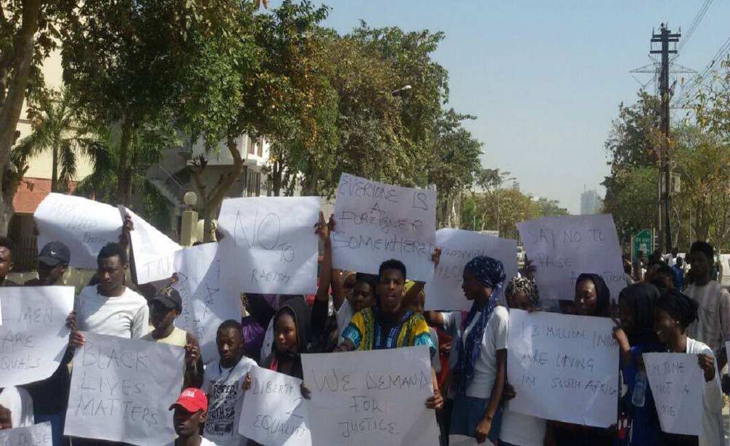 African students protest in Greater Noida against the discrimination they face