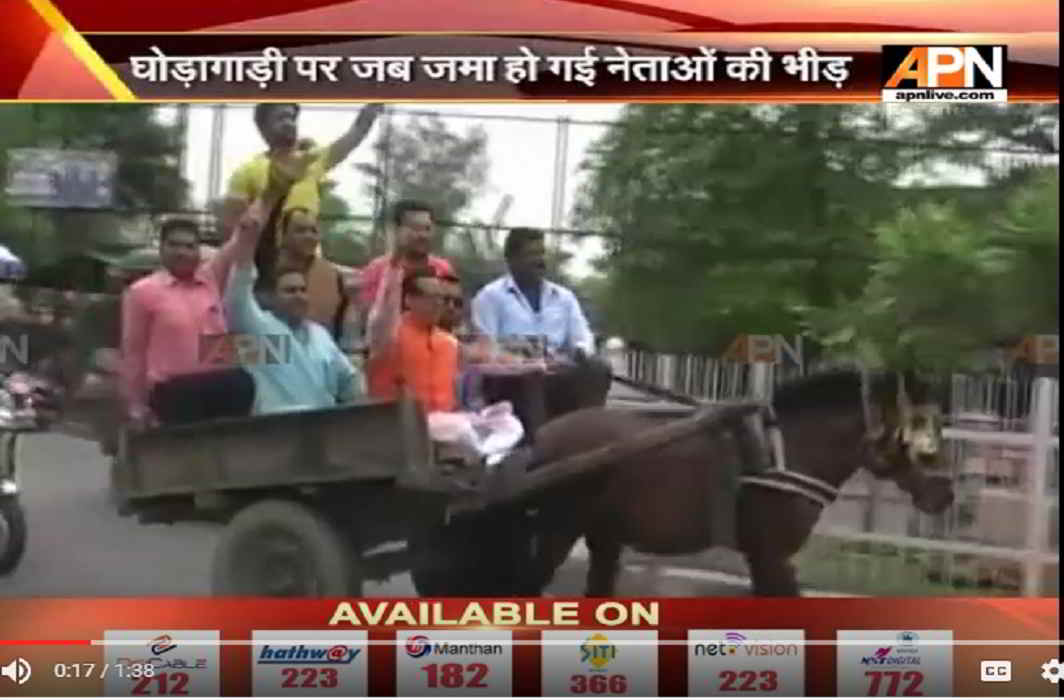 BJP leader takes PM’s advice, rides horse cart