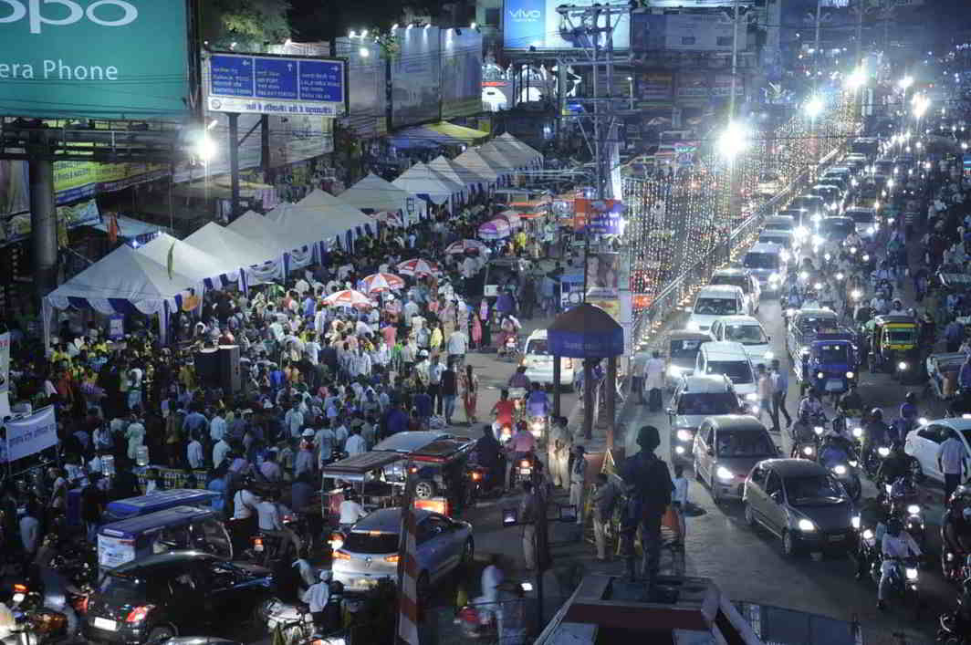 CITY LIGHTS: A view of Raatri Bazaar (Night Market) organised by Khadi Board at Albert Ekka Chowk in Ranchi, UNI