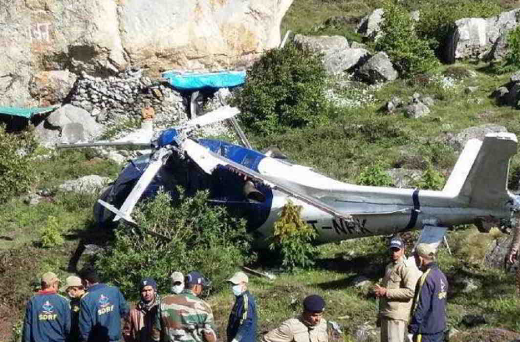 Crew member killed, 2 pilots injured in Helicopter crash in Badrinath.
