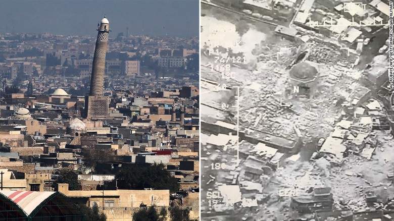 Historical Grand Mosque destroyed in Mosul