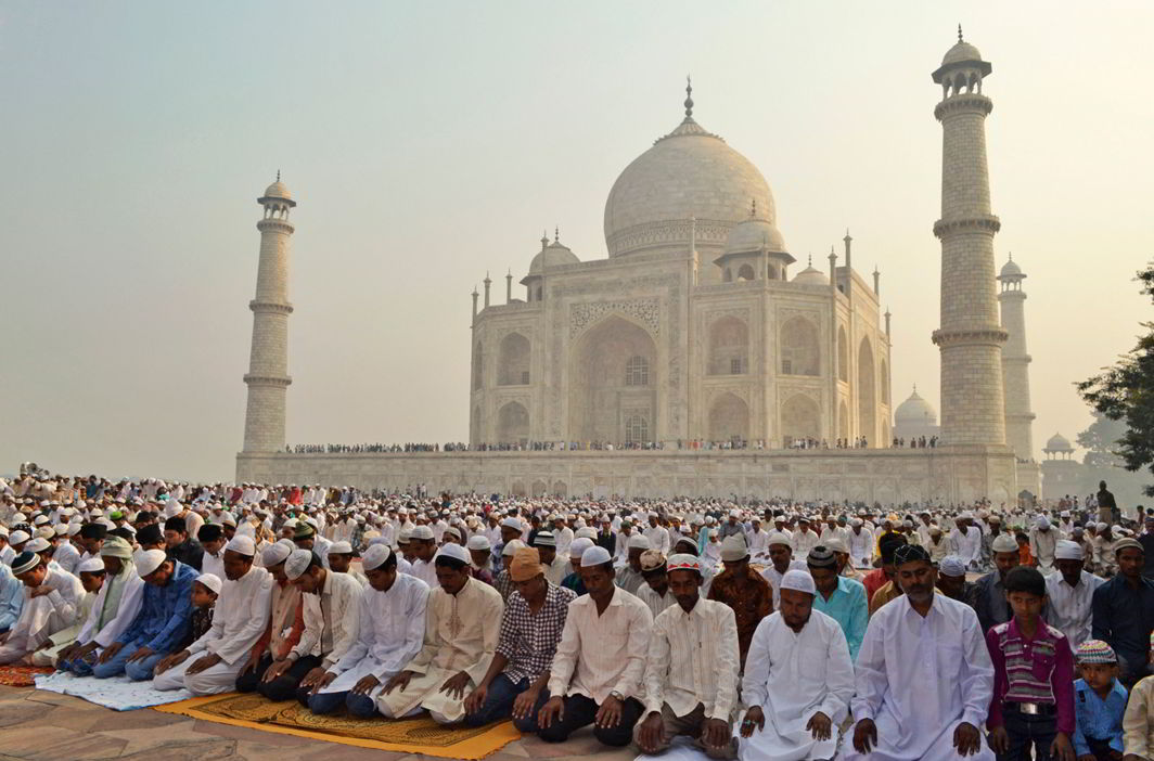 File photo of Friday prayers being offered by Muslims at the Taj Mahal premises. Photo credit: Current