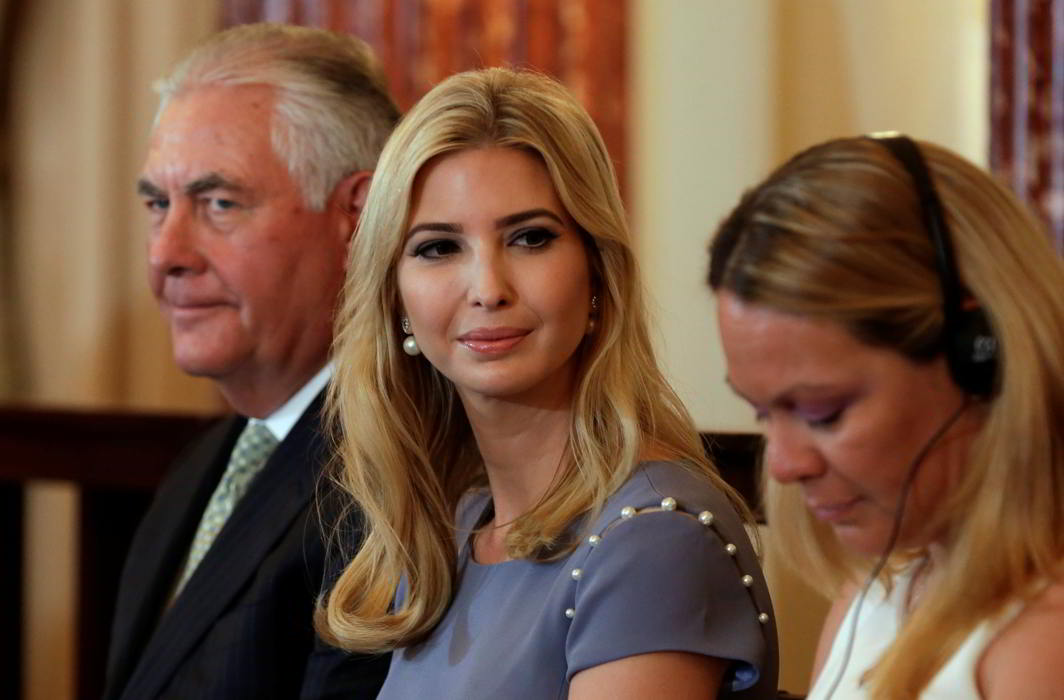 US Secretary of State Rex Tillerson with Ivanka Trump (centre), daughter and senior advisor to US President Donald Trump. Photo credit: Agencies