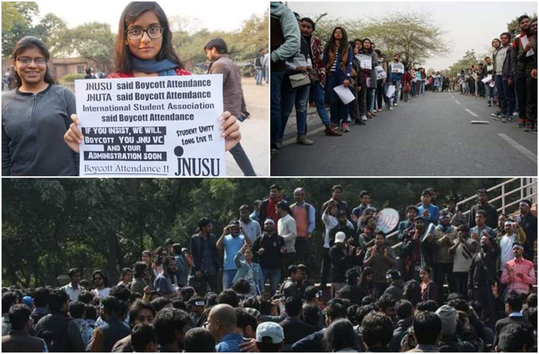 JNU students intensify protest over mandatory attendance rule