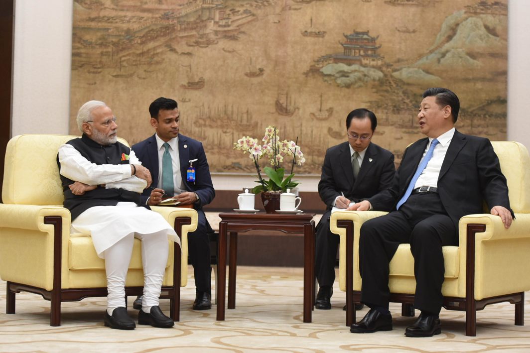 Prime Minister Narendra Modi meets Xi Jinping, President of China in Hubei Provincial Museum, Wuhan, UNI