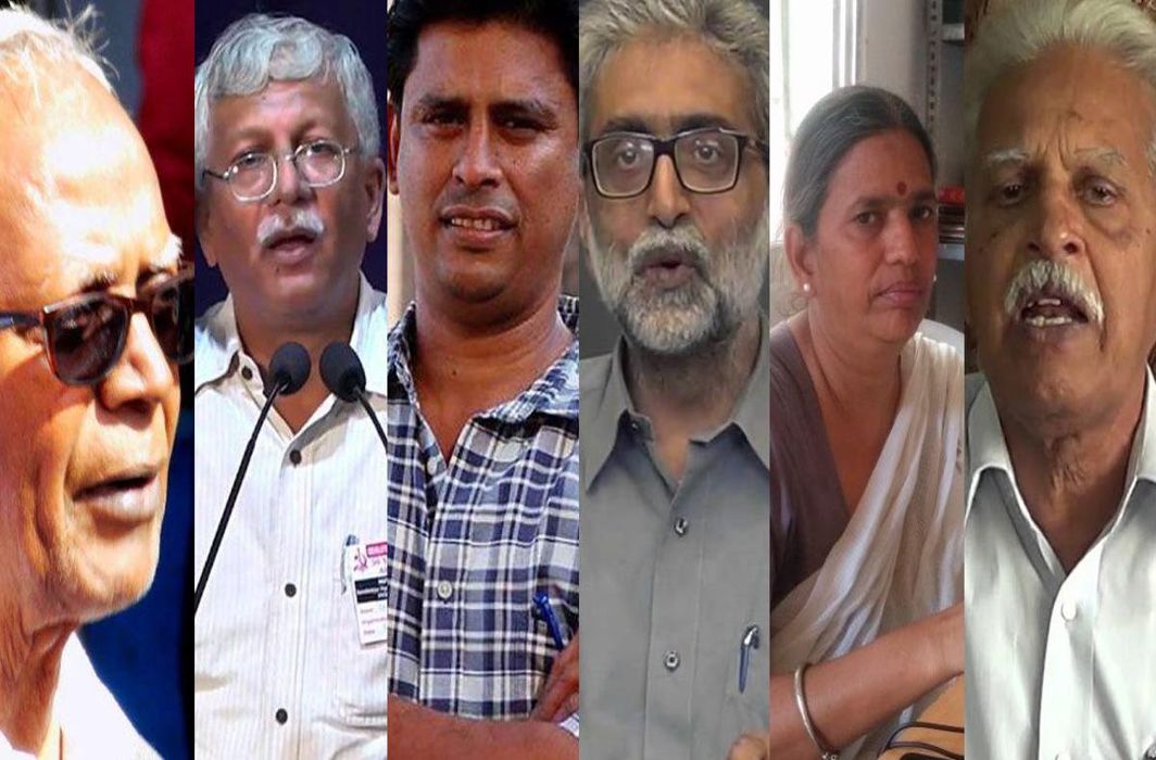 Stan Swamy, Vernon Gonsalves, Arun Ferreira, Gautam Navlakha, Sudha Bharadwaj, Varavara Rao