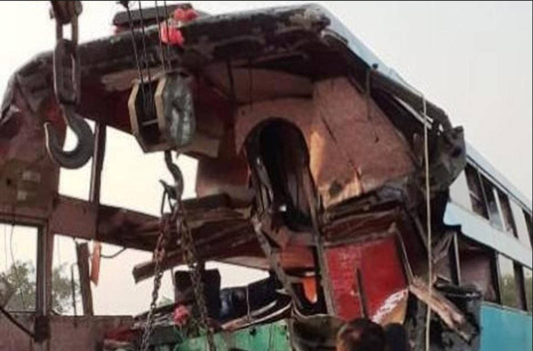 Eight people killed and 22 injured as bus rams into truck on Yamuna Express way