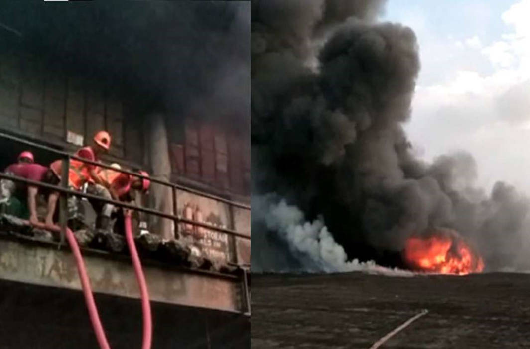 Massive fire breaks out at chemical godown near Kolkata’s Howrah Bridge